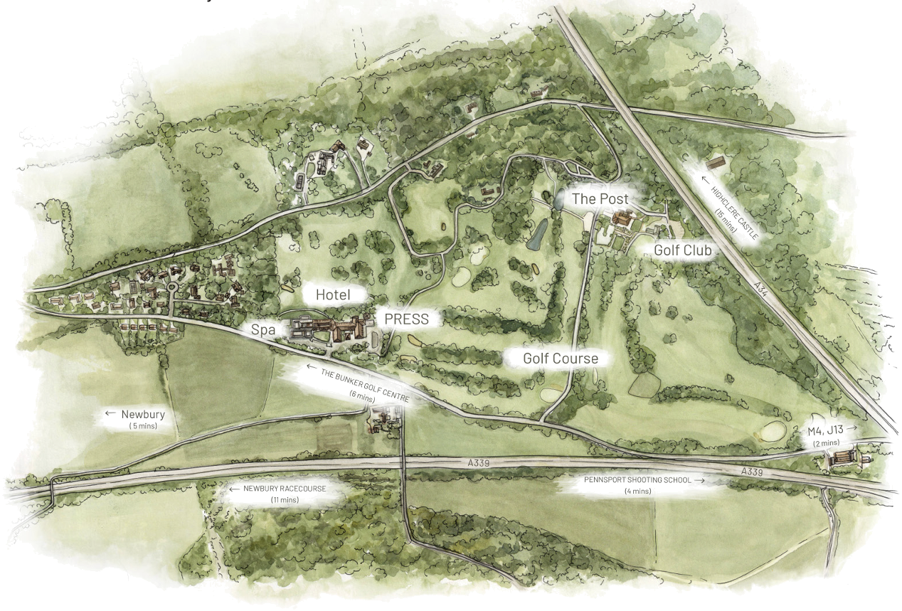 Illustrated map of the Snelsmore estate
